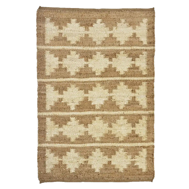 Gulvtppe i jute - natur/rd