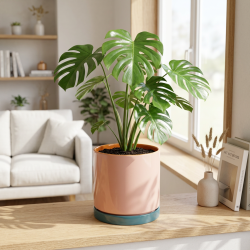 Urtepotte orange/pink/petrolium - 18 cm.