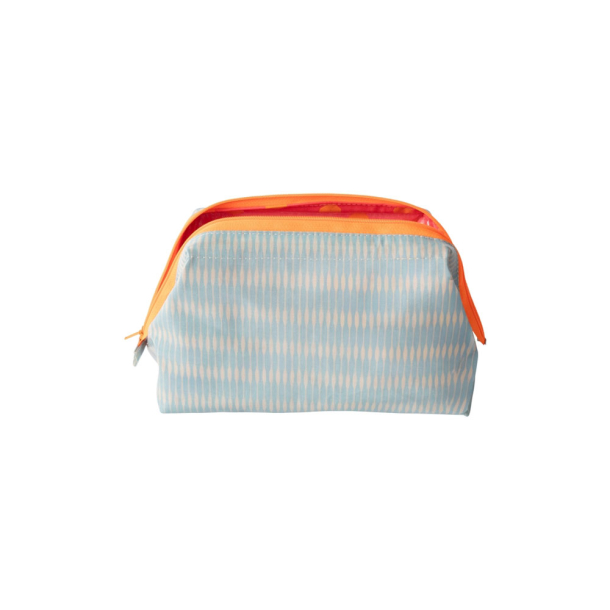 Coatet toilettaske - lille - Lysebl�/orange/pink