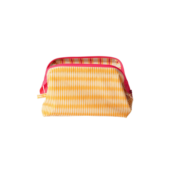 Coatet toilettaske - lille - Orange/pink/creme