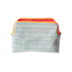 Coatet toilettaske - stor - Lysebl�/orange/pink