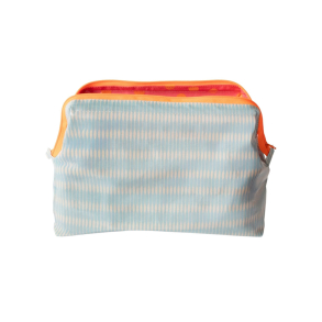 Coatet toilettaske - stor - Lysebl�/orange/pink