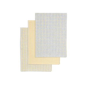S�t med 3 viskestykker - Yellow/grey
