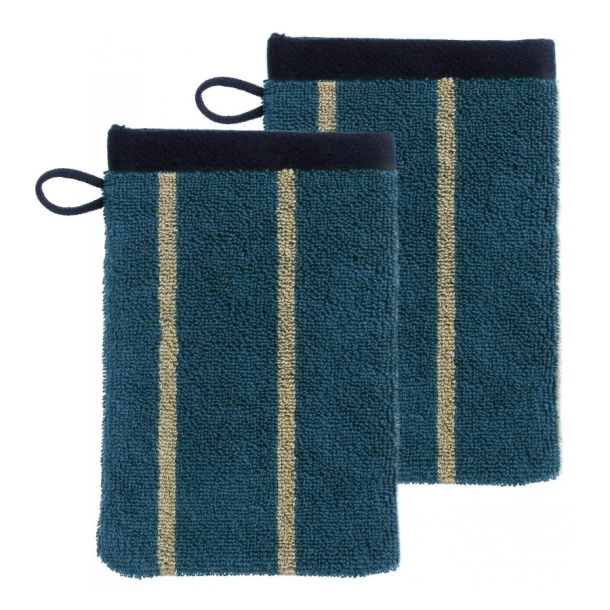 Vaskehandsker - bl�/gul - s�t med 2 stk.