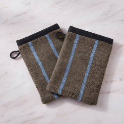 Vaskehandsker - brun/bl� - s�t med 2 stk.