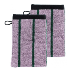 Vaskehandsker - lilla/gr�n - s�t med 2 stk.