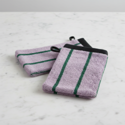 Vaskehandsker - lilla/gr�n - s�t med 2 stk.