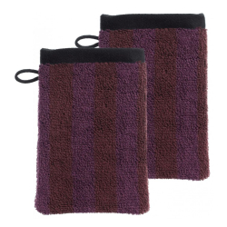 Vaskehandsker - bordeaux/lilla - s�t med 2 stk.
