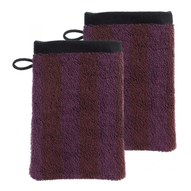 Vaskehandsker - bordeaux/lilla - s�t med 2 stk.