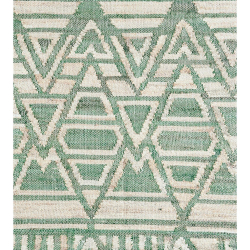 Hndvvet gulvtppe jute - natur/grn