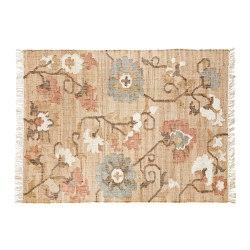 Hndvvet gulvtppe jute - Flower