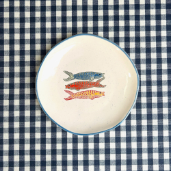 Frokosttallerken "Ariane" - bl�, r�d &amp; gul fisk