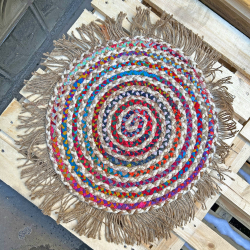 Rundt gulvtppe i jute - ''summer'' - lille