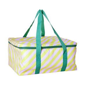 Stribet kletaske - lilla/gul