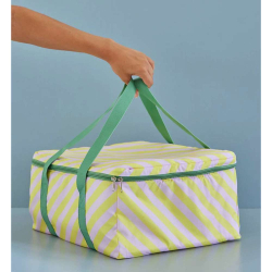 Stribet kletaske - lilla/gul