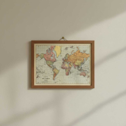 Vintage plakat - Verdenskort