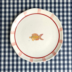 Middagstallerken "Ariane" - lyser�d/gul fisk