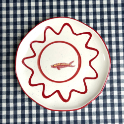 Middagstallerken "Ariane" - r�d/orange fisk