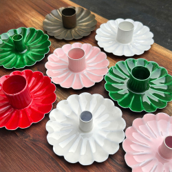 Stage til kertelys "Blomst" - lyserd