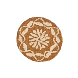 Bademtte rund - terrakotta/off-white