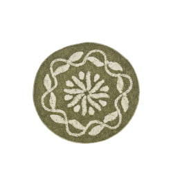 Bademtte rund - sage/off-white
