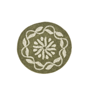 Bademtte rund - sage/off-white