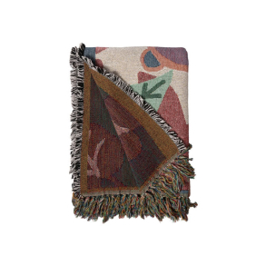 Dobbeltv�vet plaid ''Jungle cream'' 