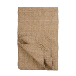 Quilt - Beige m. brune blomster