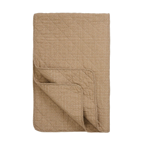 Quilt - Beige m. brune blomster