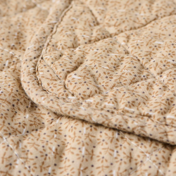 Quilt - Beige m. brune blomster