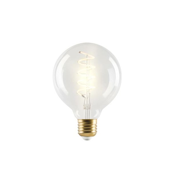 LED globe - spiral clear - 125mm. E27