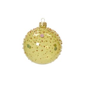 Glaskugle med prikker - neongrn