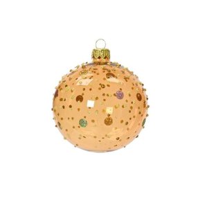 Glaskugle med prikker - gylden