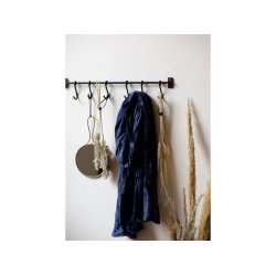 Knagerkke med 6 kroge - Sort metal 