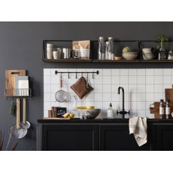 Knagerkke med 6 kroge - Sort metal 