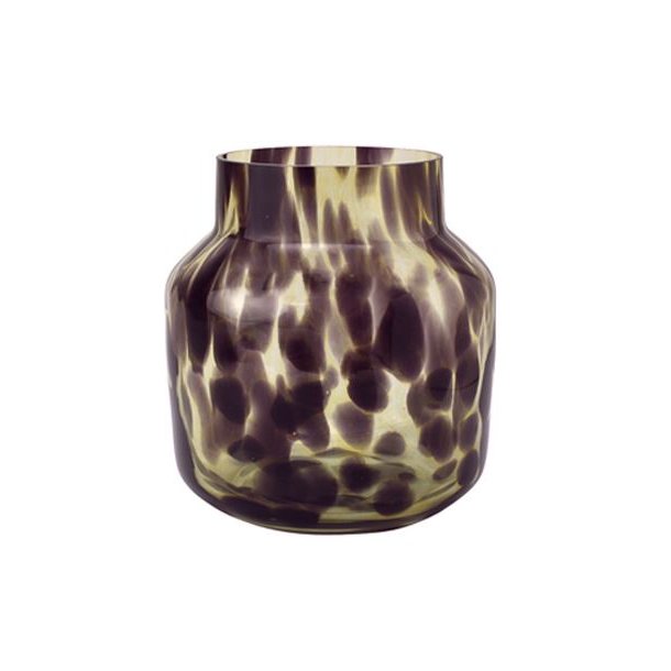 Glasvase "leopard" brun