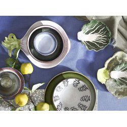 Keramik kop med bladranker - sort