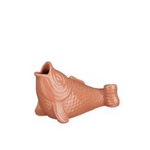 Keramikvase fisk - koralrd