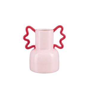 Keramikvase - rosa/r�d