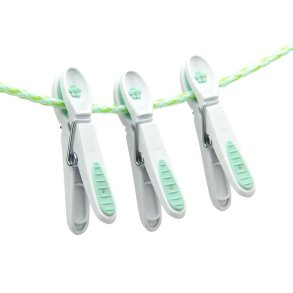 Tjklemme - Hvid med turkis blomst