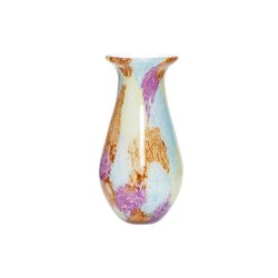 Glasvase stor - lilla/orange/bl�