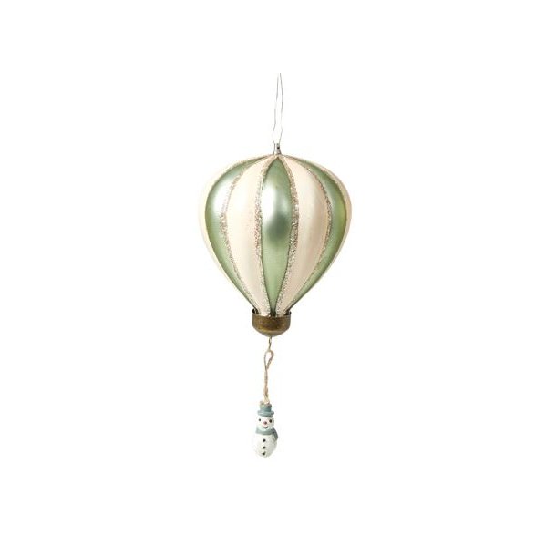 Glasornament ballon mint/creme - snemand