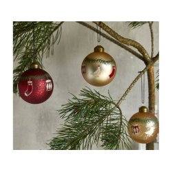 Glaskugle med gren - Spttet gylden