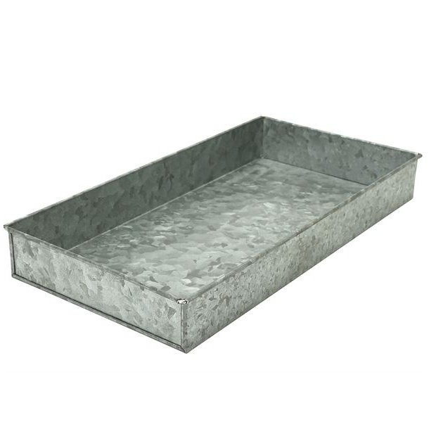 Galvaniseret bakke - 5x20x40 cm.