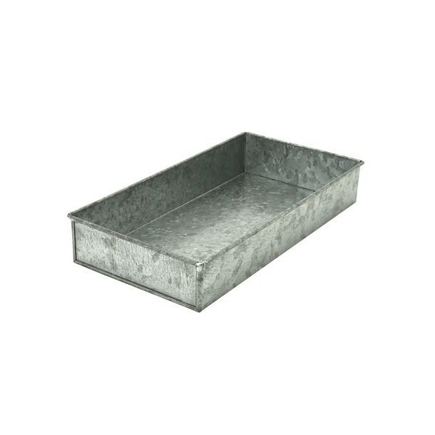 Galvaniseret bakke - 5x15x30 cm.