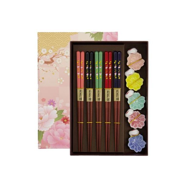 Spisepinde med holder "Rabbit sakura" - 5 st