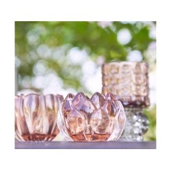 Fyrfadstage "Lotus" - rosa