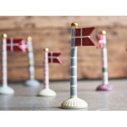 Stribet bordflag - gul/lilla