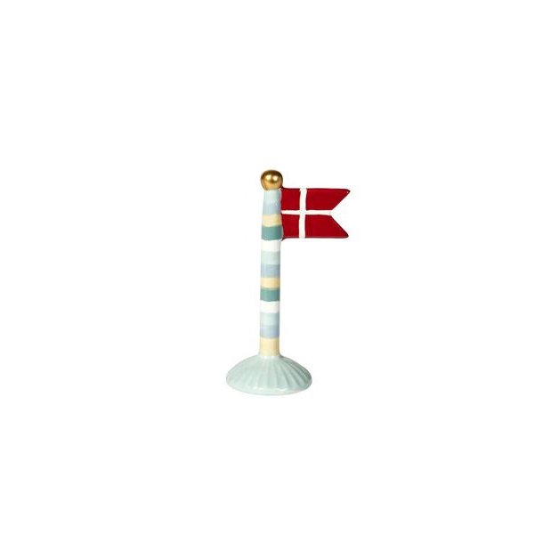Stribet bordflag - bl/gul/mint