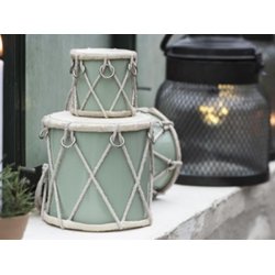 Grn tromme med ophng - stor